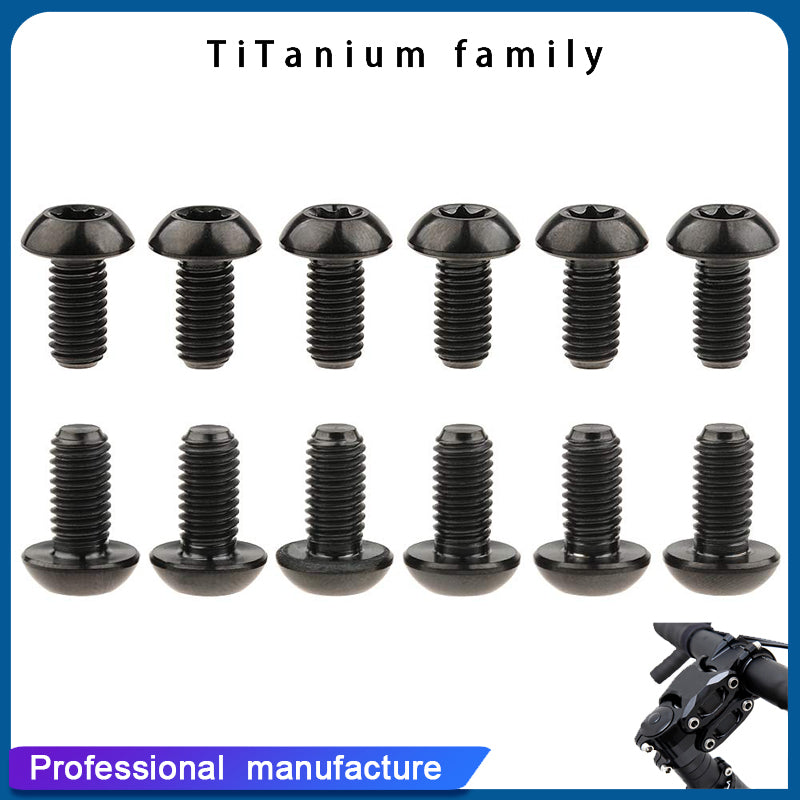 12Pcs Ti Titanium Bolts Torx M5x10 Bicycle Bike Disc Brake Cycle Rotor Screws Gr5
