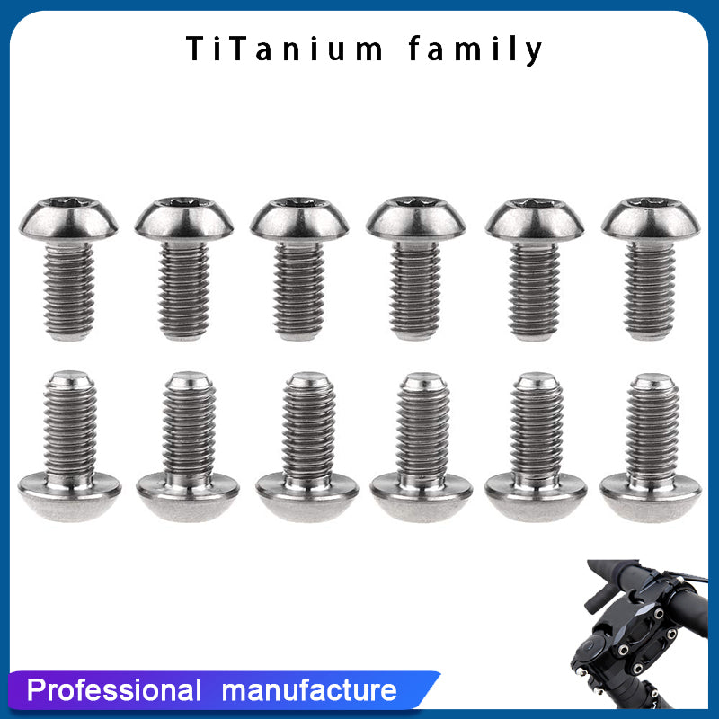 12Pcs Ti Titanium Bolts Torx M5x10 Bicycle Bike Disc Brake Cycle Rotor Screws Gr5