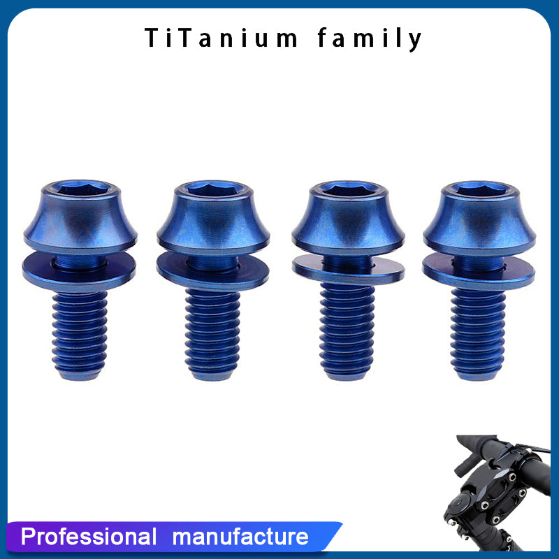 Titanium M5x12mm with Washers Bicycle Water Bottle Cage Hex Bolts Pack of 4