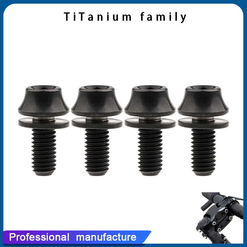 Titanium M5x12mm with Washers Bicycle Water Bottle Cage Hex Bolts Pack of 4