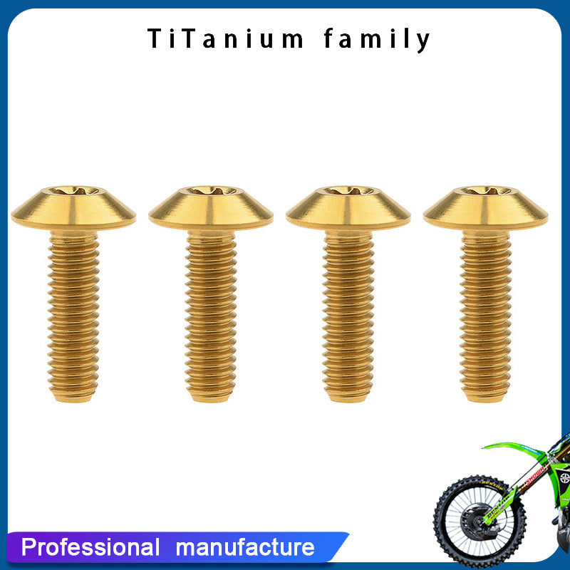 Titanium M6x20mm Button Torx Head Bolt Screw for Bicycle Motorcycle Pack of 4