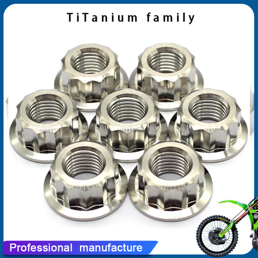 Titanium M5 M6 M10 12-Point Flange Nut for Motorcycle Car Modification Pack of 6