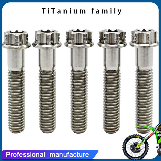 Titanium Flange 12 Point Head M8 x40mm Screw Bolt Pack of 4