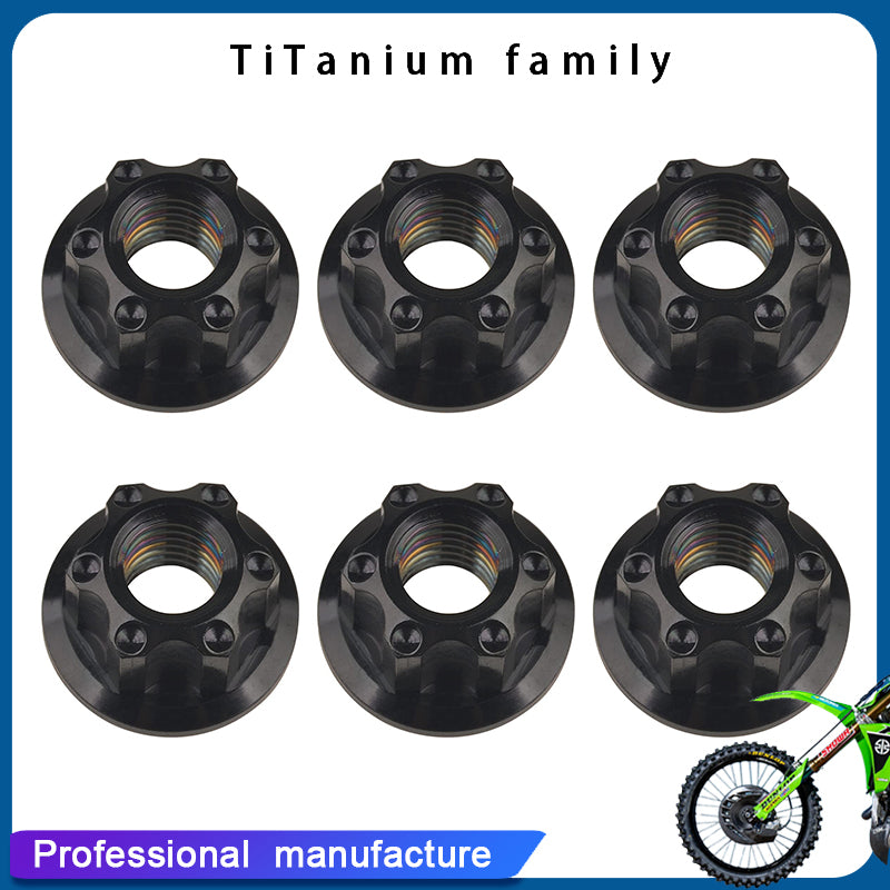 Titanium M6 M8 M10  Flange Bolt Nut Bicycle Motorcycle Rear Axle Car Modification Accessories Pack of 6