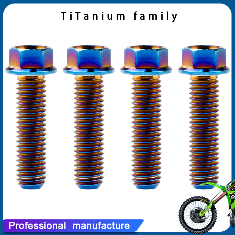 Titanium Hex Small Flange Head Bolt M8×30mm x1.25mm for Motorcycle Car Modification Pack of 4