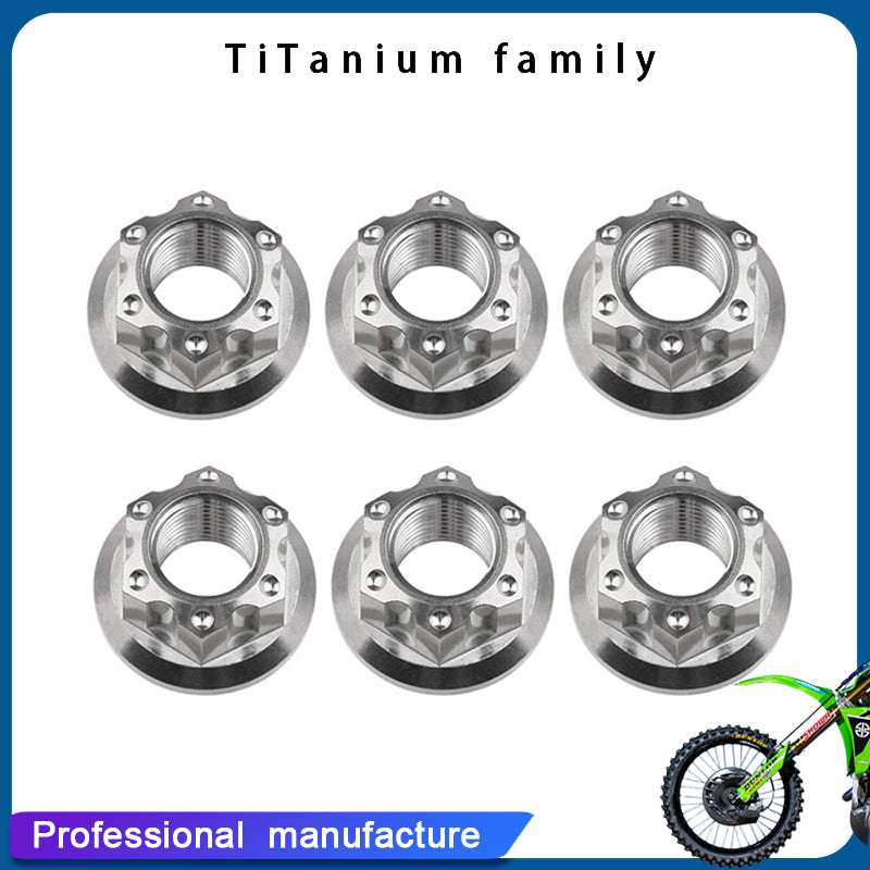 Titanium M6 M8 M10  Flange Bolt Nut Bicycle Motorcycle Rear Axle Car Modification Accessories Pack of 6